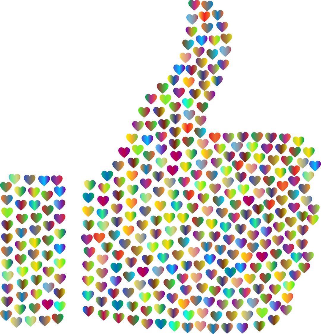Prismatic Hearts Thumbs Up Silhouette 4 No Background png transparent