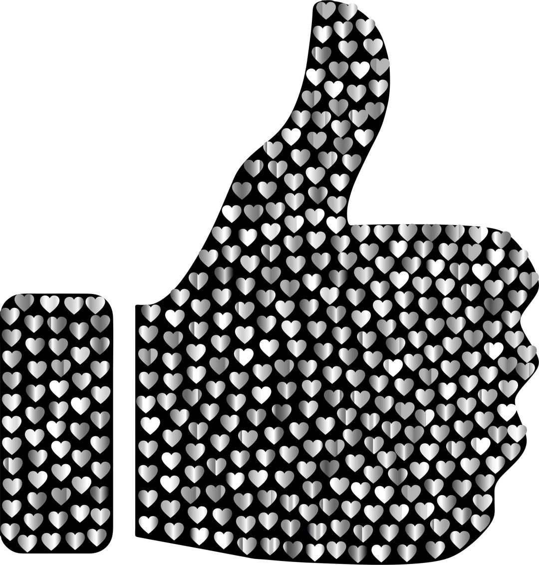 Prismatic Hearts Thumbs Up Silhouette 5 png transparent