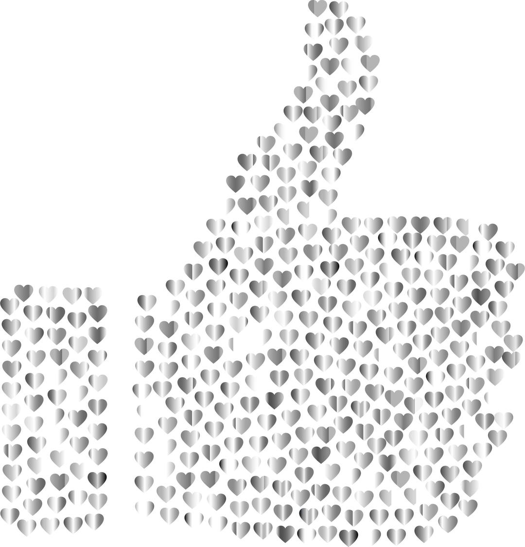 Prismatic Hearts Thumbs Up Silhouette 5 No Background png transparent