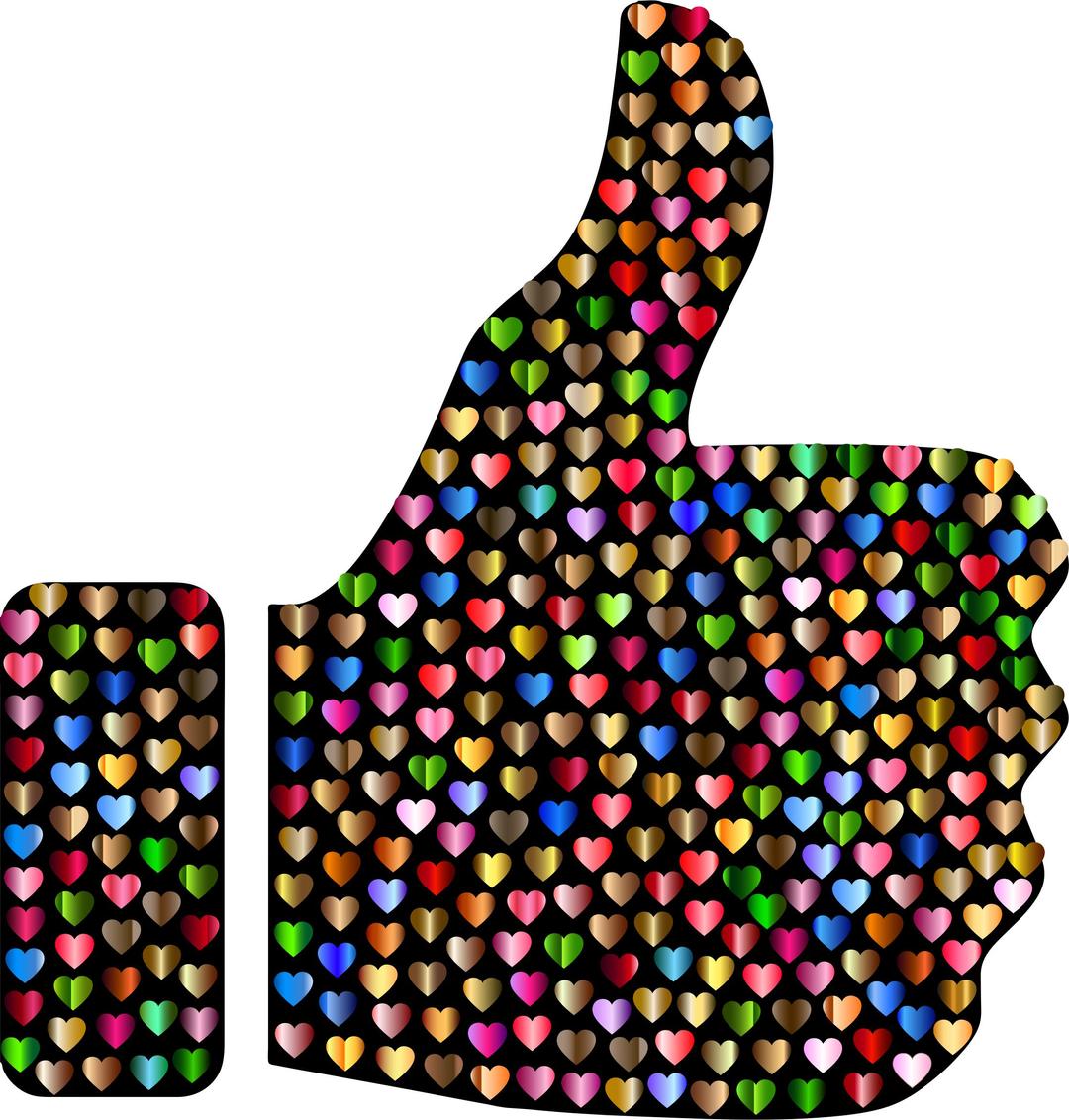 Prismatic Hearts Thumbs Up Silhouette 6 png transparent