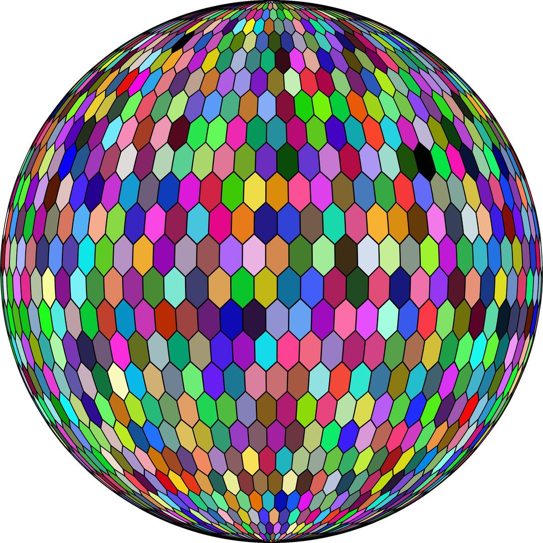 Prismatic Hexagonal Grid Sphere Variation 2 With Strokes png transparent