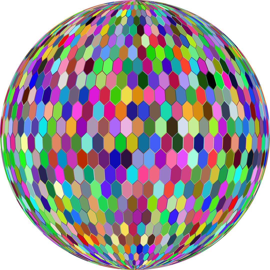 Prismatic Hexagonal Grid Sphere Variation 2 With Strokes Variation 2 png transparent
