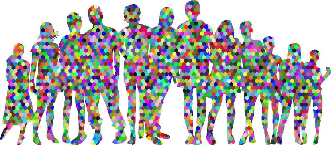 Prismatic Hexagonal Human Family png transparent