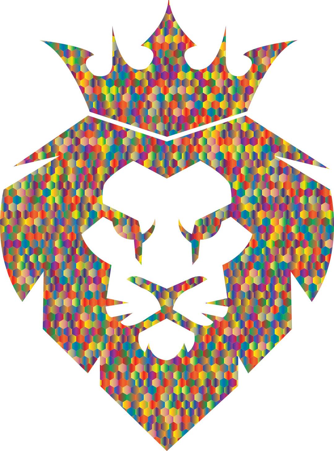 Prismatic Hexagonal Mosaic Lion King png transparent