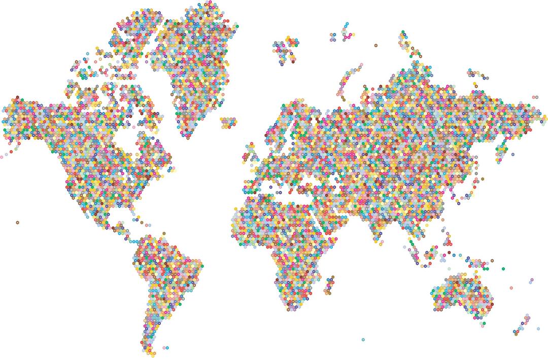 Prismatic Hexagonal World Map 2 No Background png transparent