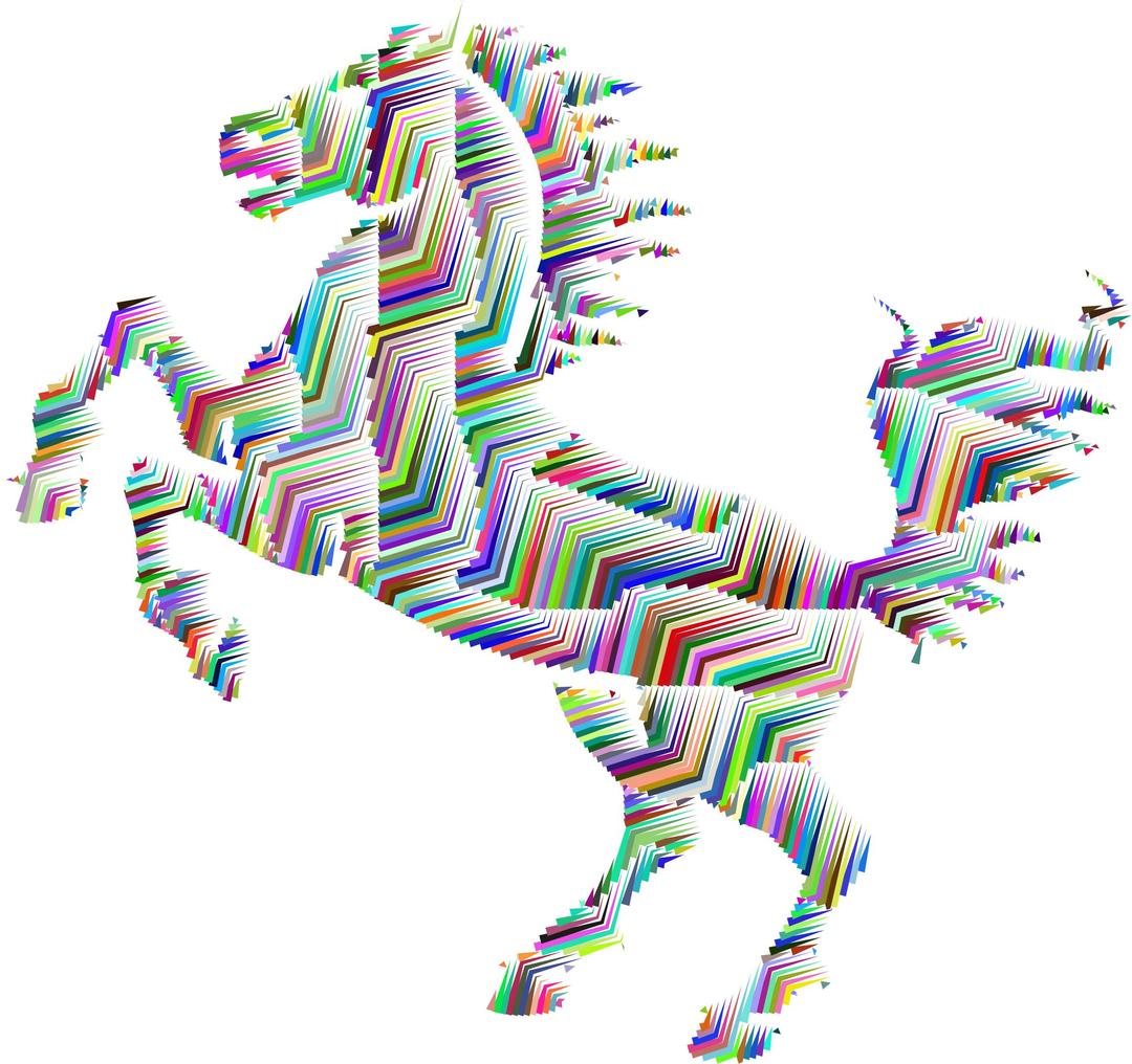 Prismatic Horse Silhouette Abstract Line Art png transparent