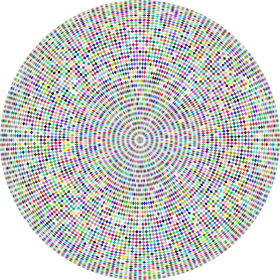 Prismatic Hypnotic Checkered Mandala png transparent