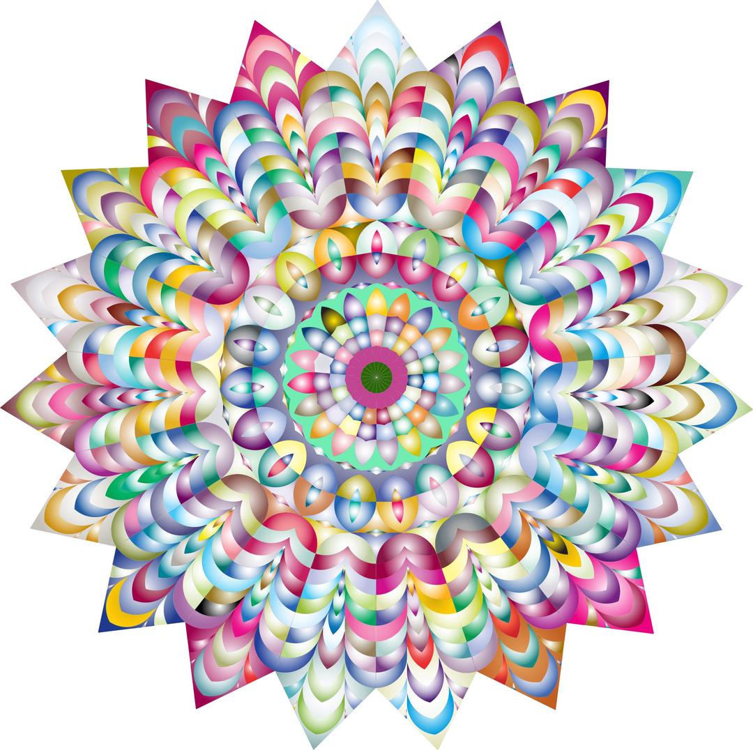 Prismatic Hypnotic Mandala png transparent