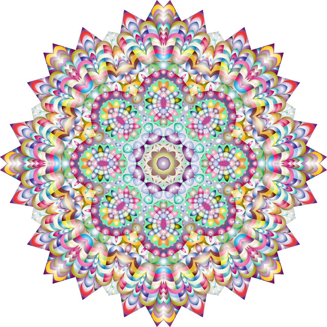 Prismatic Hypnotic Mandala 2 png transparent