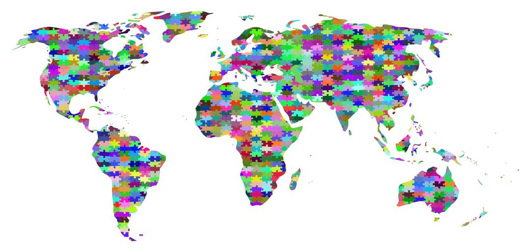 Prismatic Jigsaw Puzzle World Map png transparent