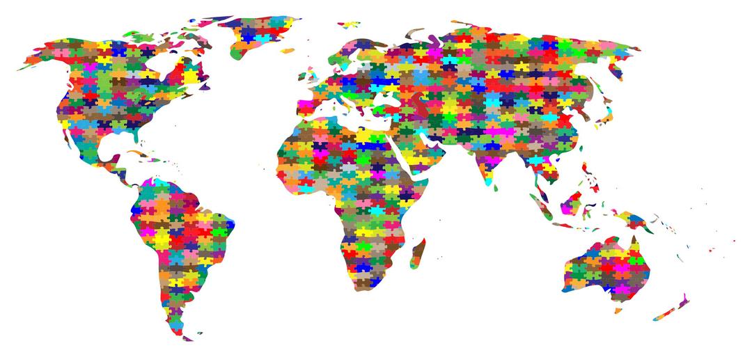 Prismatic Jigsaw Puzzle World Map 2 png transparent