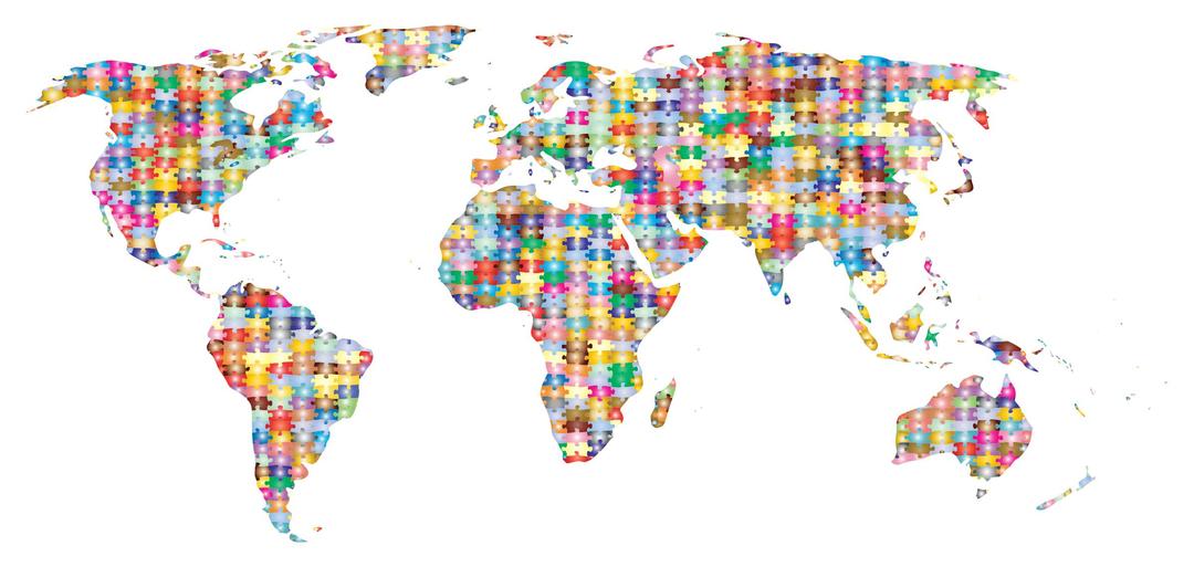 Prismatic Jigsaw Puzzle World Map 3 png transparent