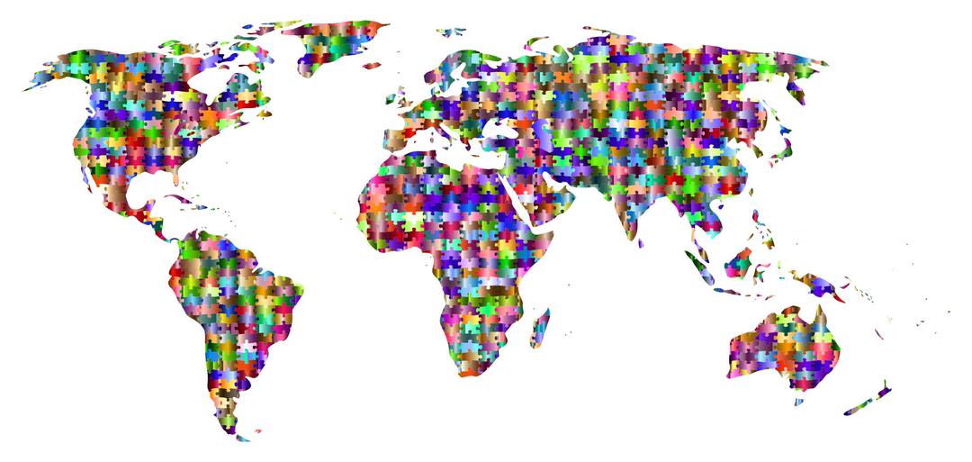 Prismatic Jigsaw Puzzle World Map 7 png transparent