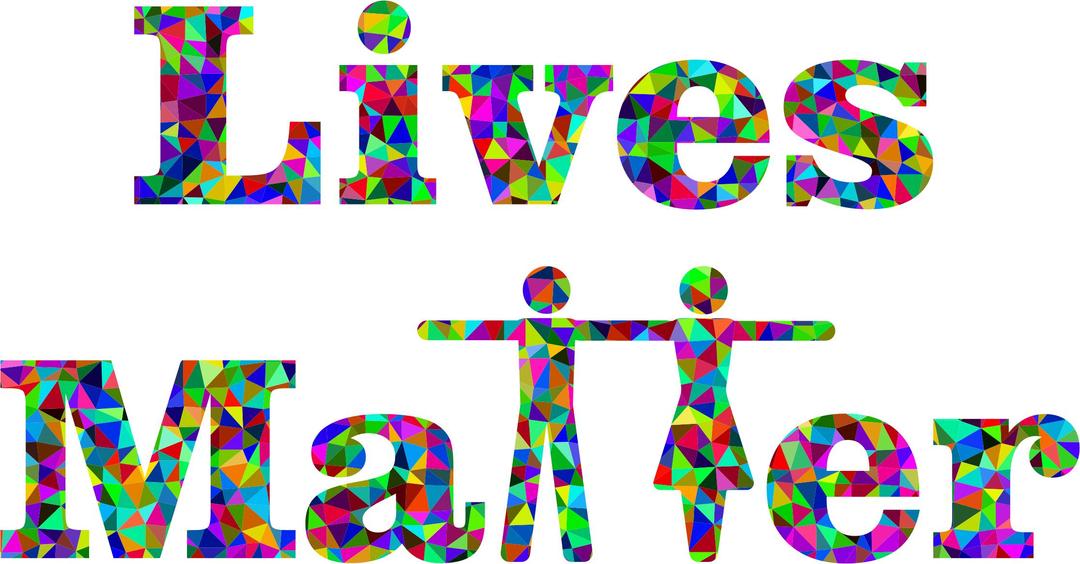 Prismatic Lives Matter Typography png transparent