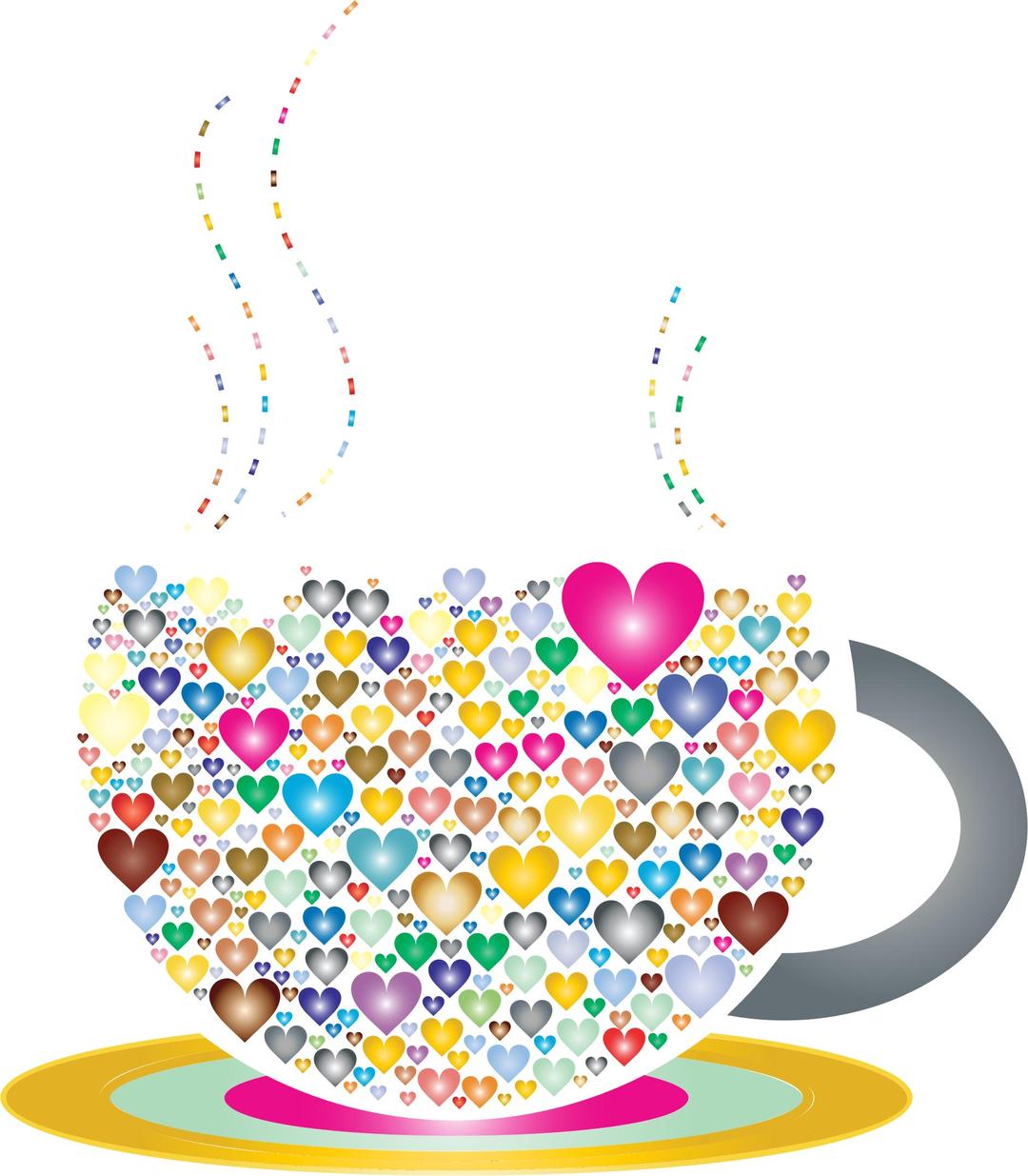 Prismatic Love Hearts Coffee By Lin Chu png transparent