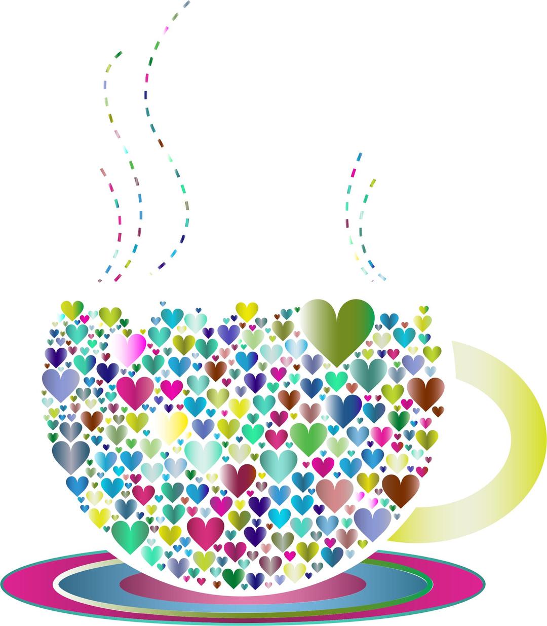 Prismatic Love Hearts Coffee By Lin Chu 2 png transparent