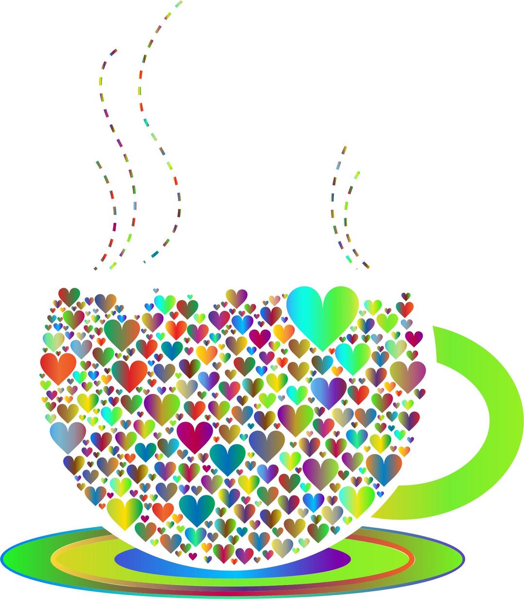 Prismatic Love Hearts Coffee By Lin Chu 3 png transparent