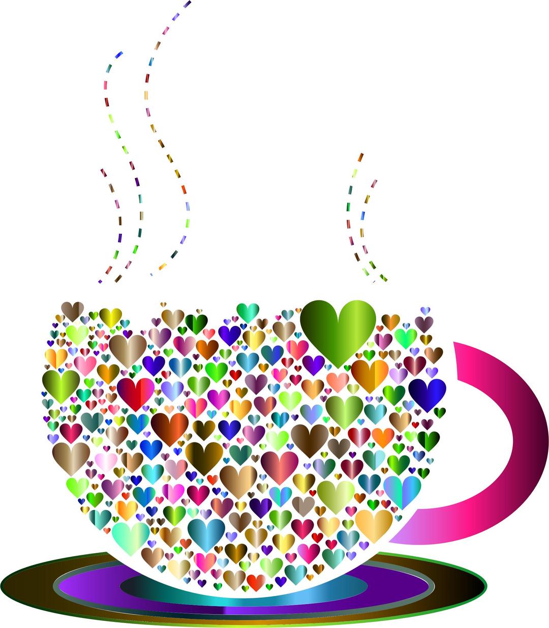 Prismatic Love Hearts Coffee By Lin Chu 5 png transparent
