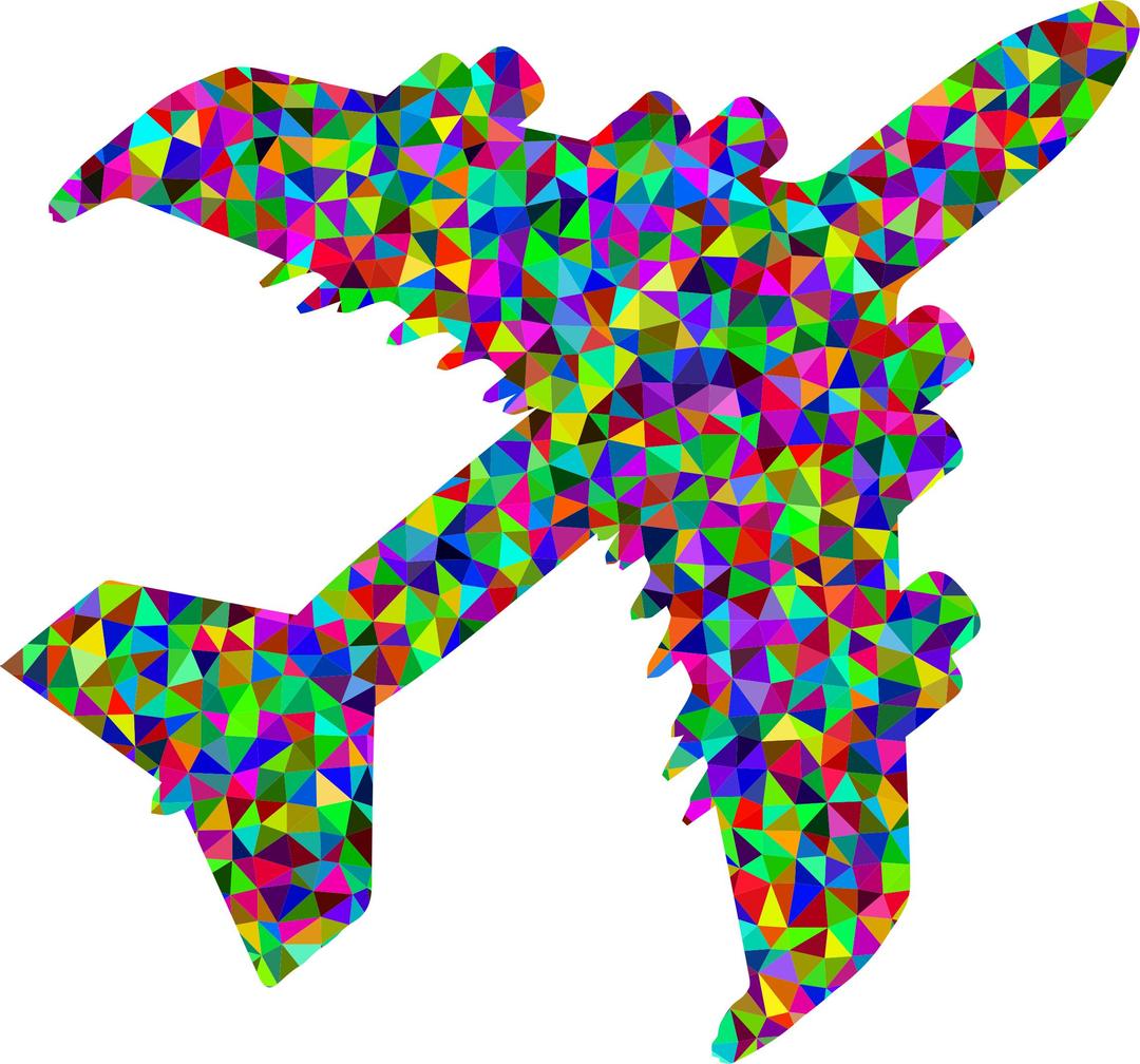 Prismatic Low Poly Airplane png transparent