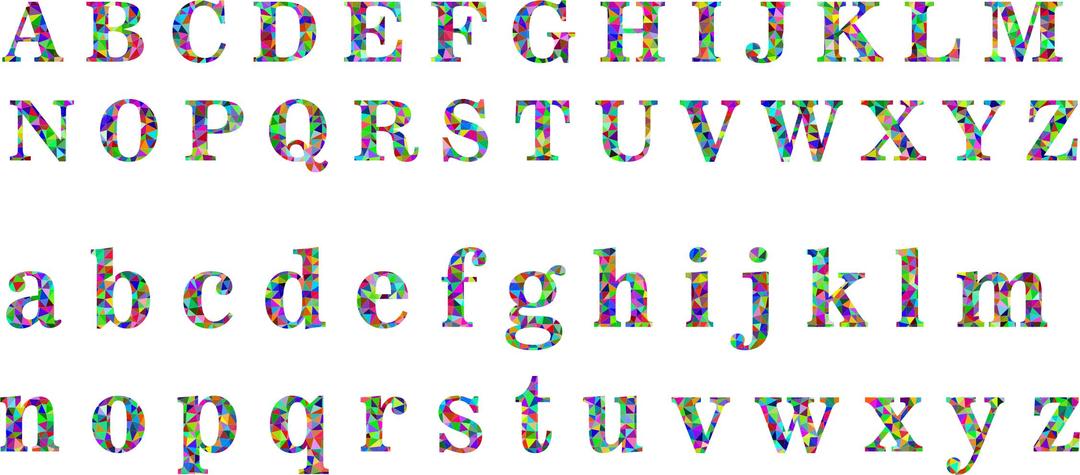 Prismatic Low Poly Alphabet png transparent