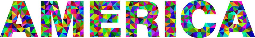 Prismatic Low Poly America Typography png transparent