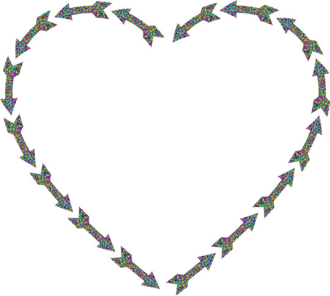 Prismatic Low Poly Arrow Heart png transparent