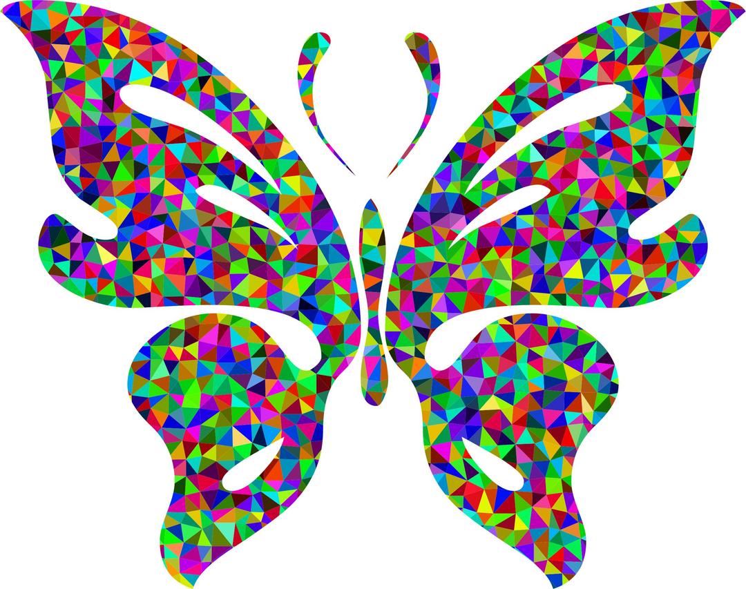 Prismatic Low Poly Butterfly png transparent