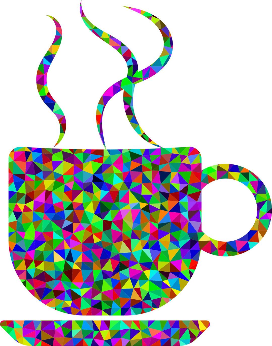 Prismatic Low Poly Coffee Cup png transparent