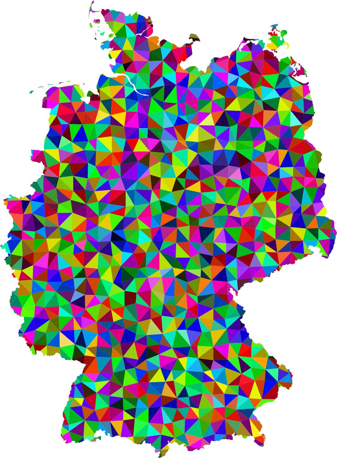 Prismatic Low Poly Germany Map png transparent