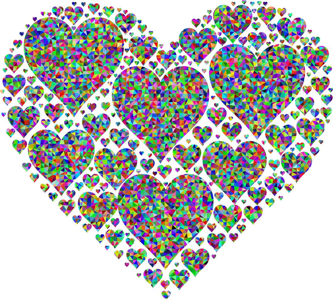Prismatic Low Poly Hearts In Heart Higher Detail png transparent