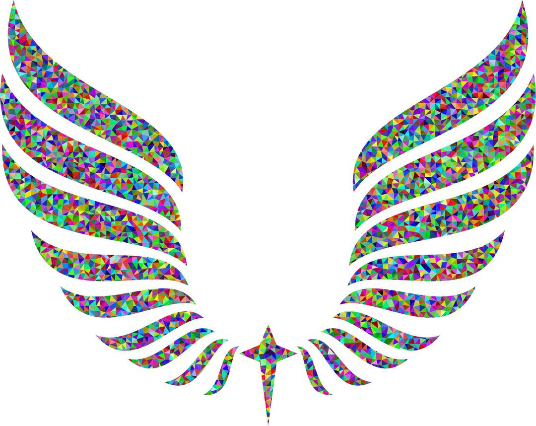 Prismatic Low Poly High Detail Abstract Wings png transparent