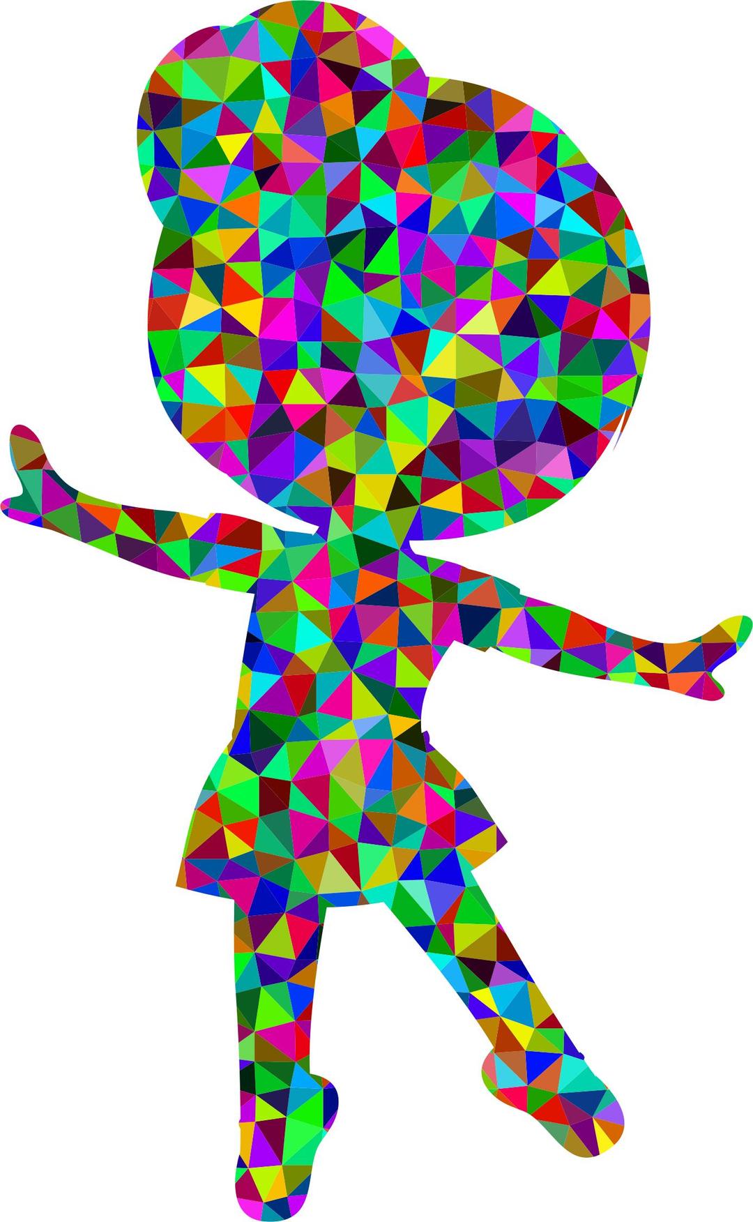 Prismatic Low Poly Little Girl Ballerina png transparent