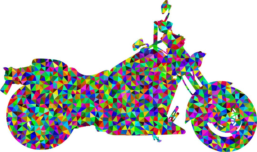 Prismatic Low Poly Motorcycle png transparent