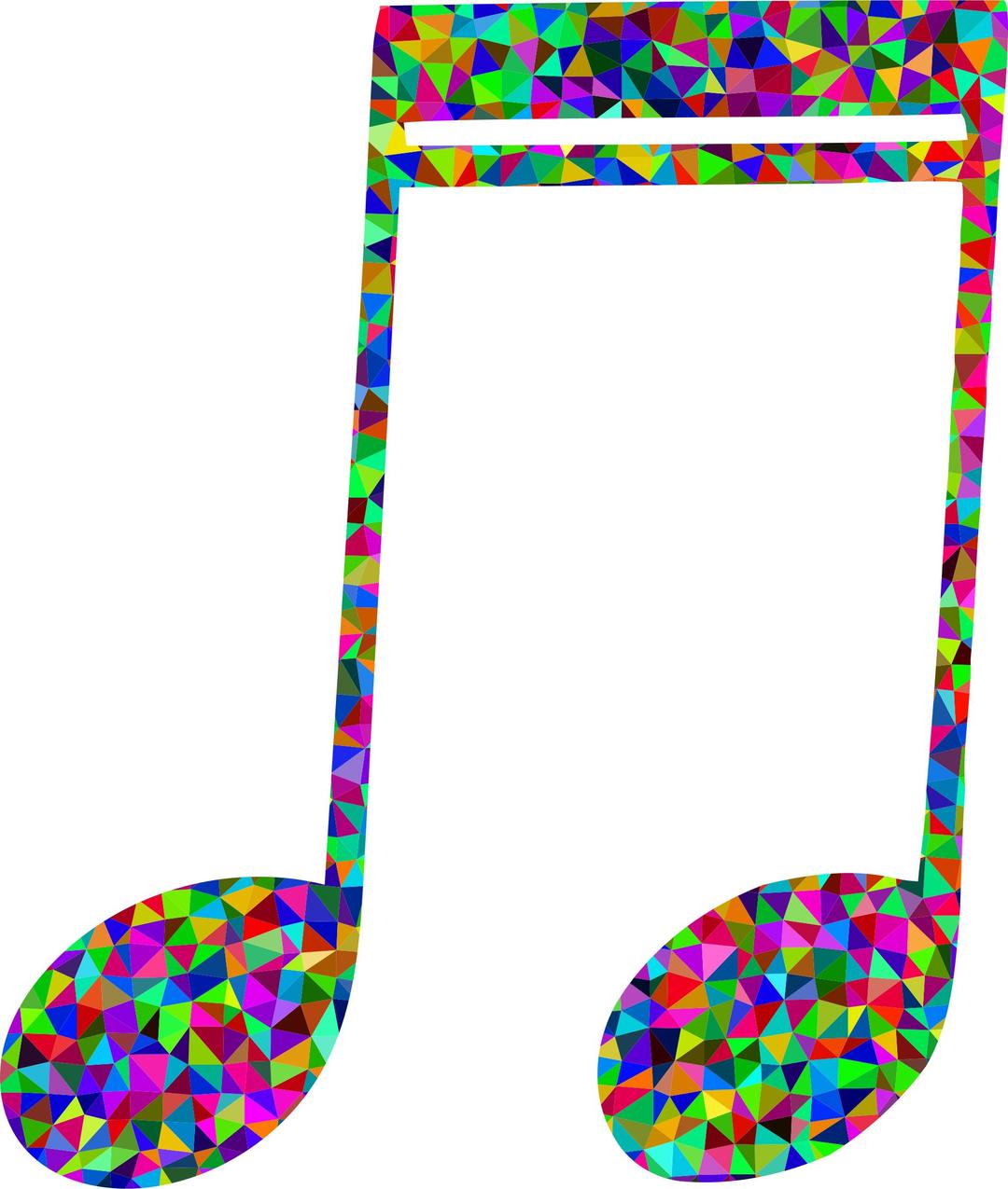 Prismatic Low Poly Musical Note png transparent