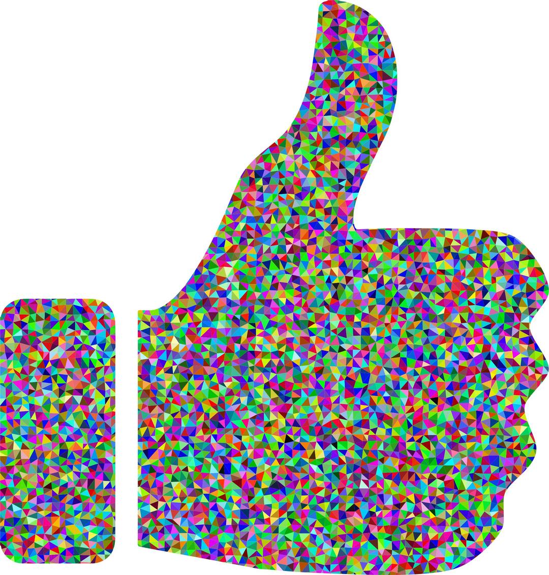 Prismatic Low Poly Thumbs Up High Detail png transparent