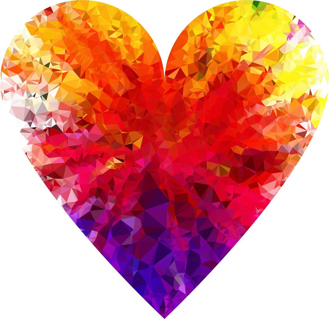 Prismatic Low Poly Traditional Heart png transparent