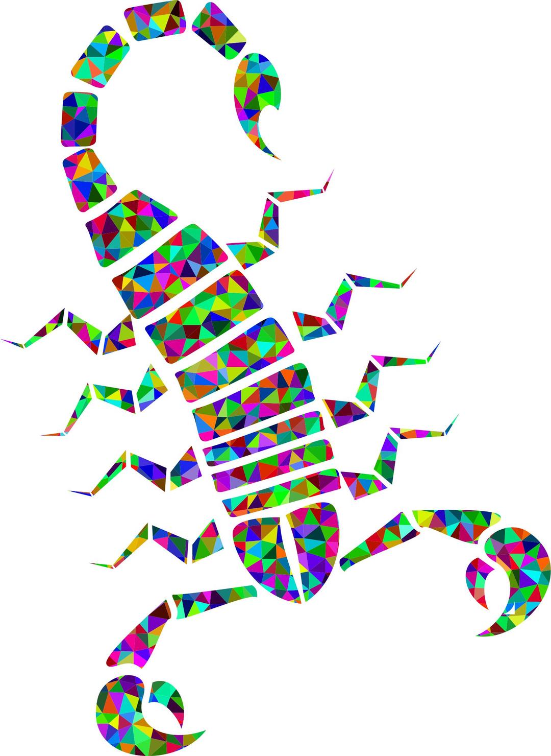Prismatic Low Poly Tribal Scorpion png transparent