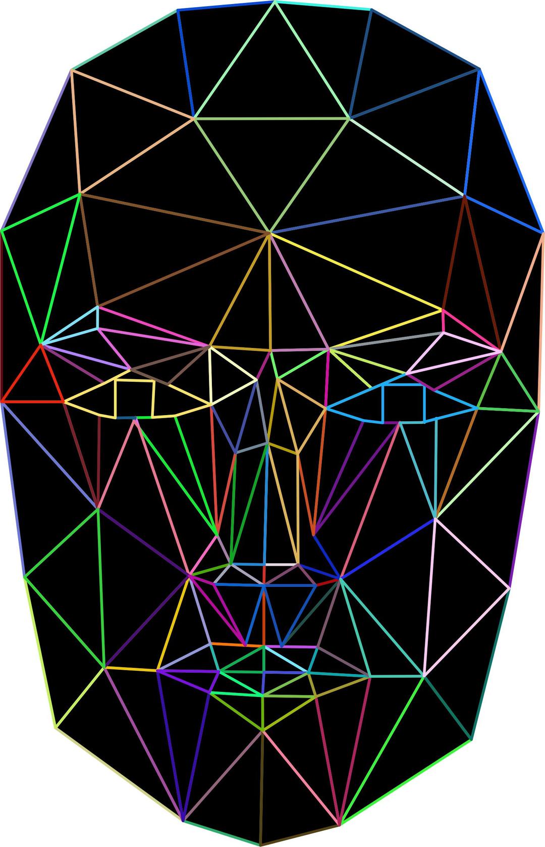 Prismatic Low Poly Wireframe Head png transparent