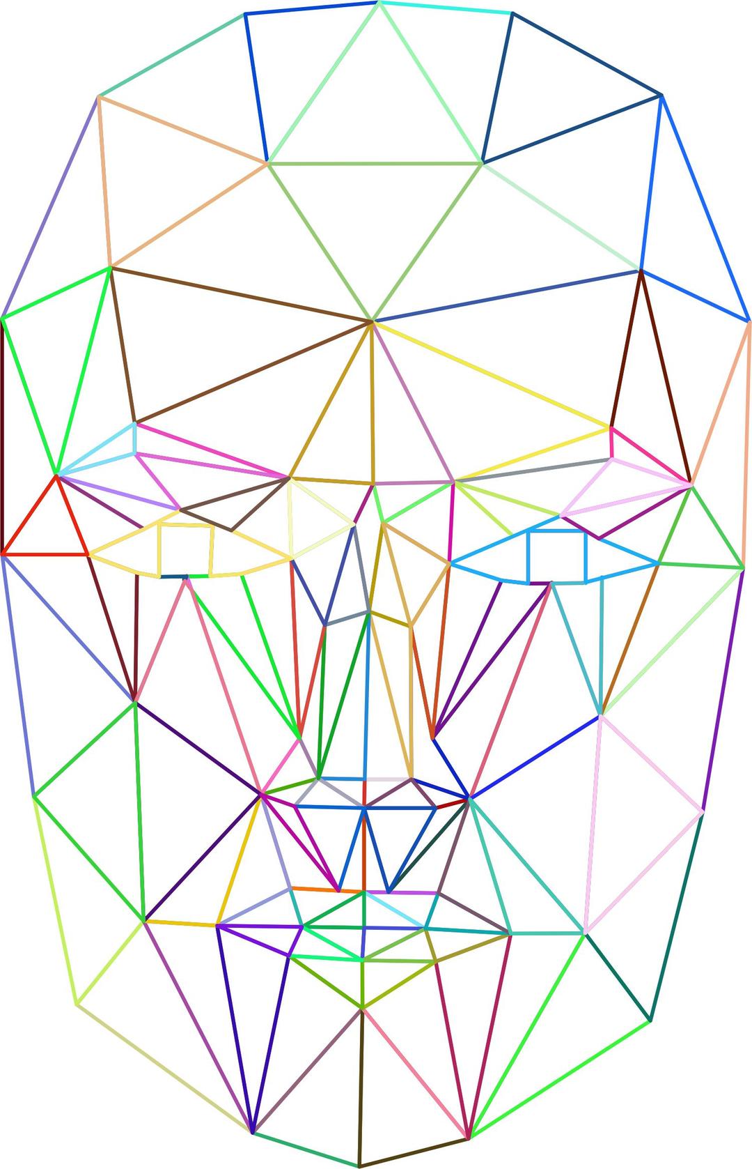 Prismatic Low Poly Wireframe Head No Background png transparent