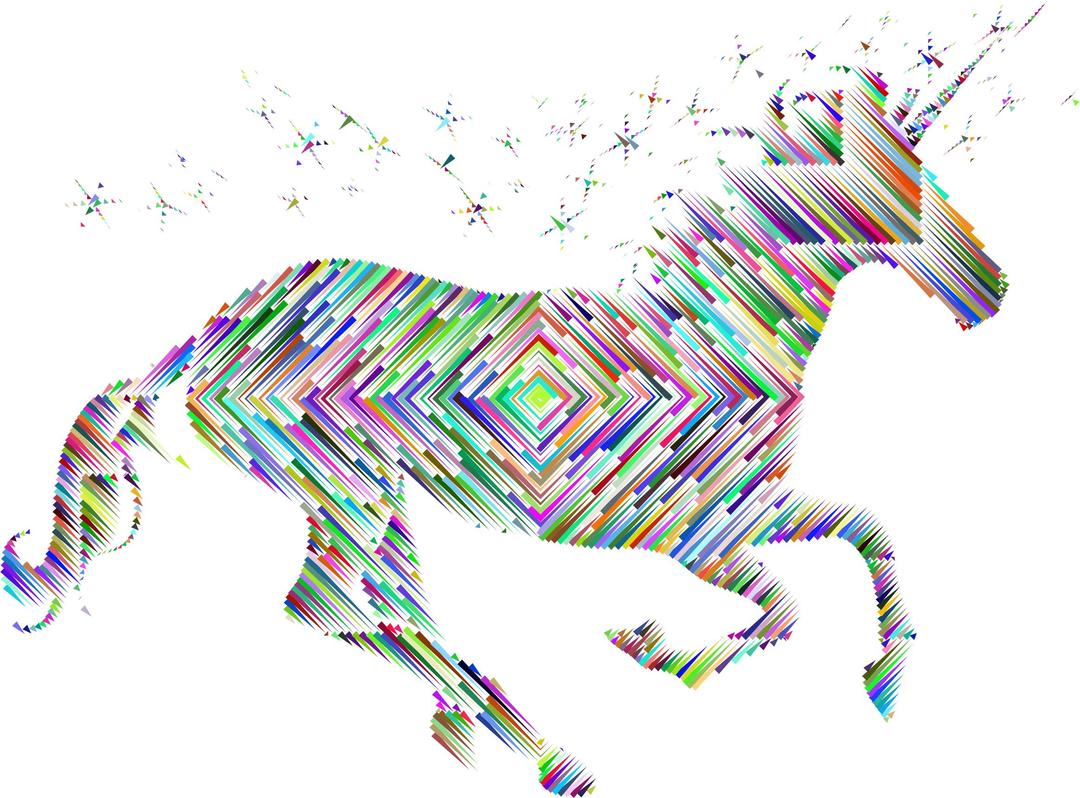 Prismatic Magical Unicorn Silhouette Concentric png transparent