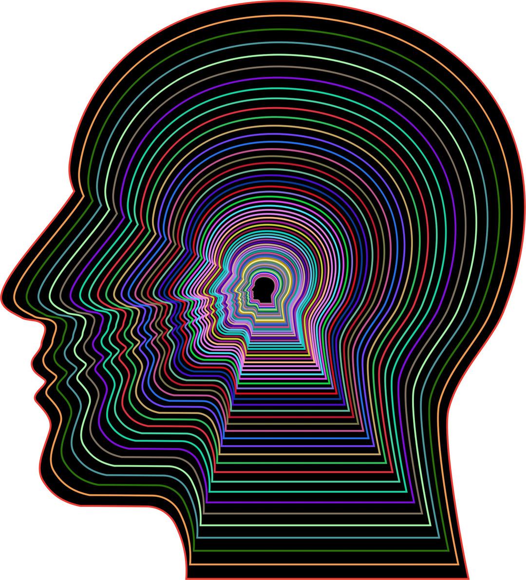 Prismatic Man Head Outline With Background png transparent