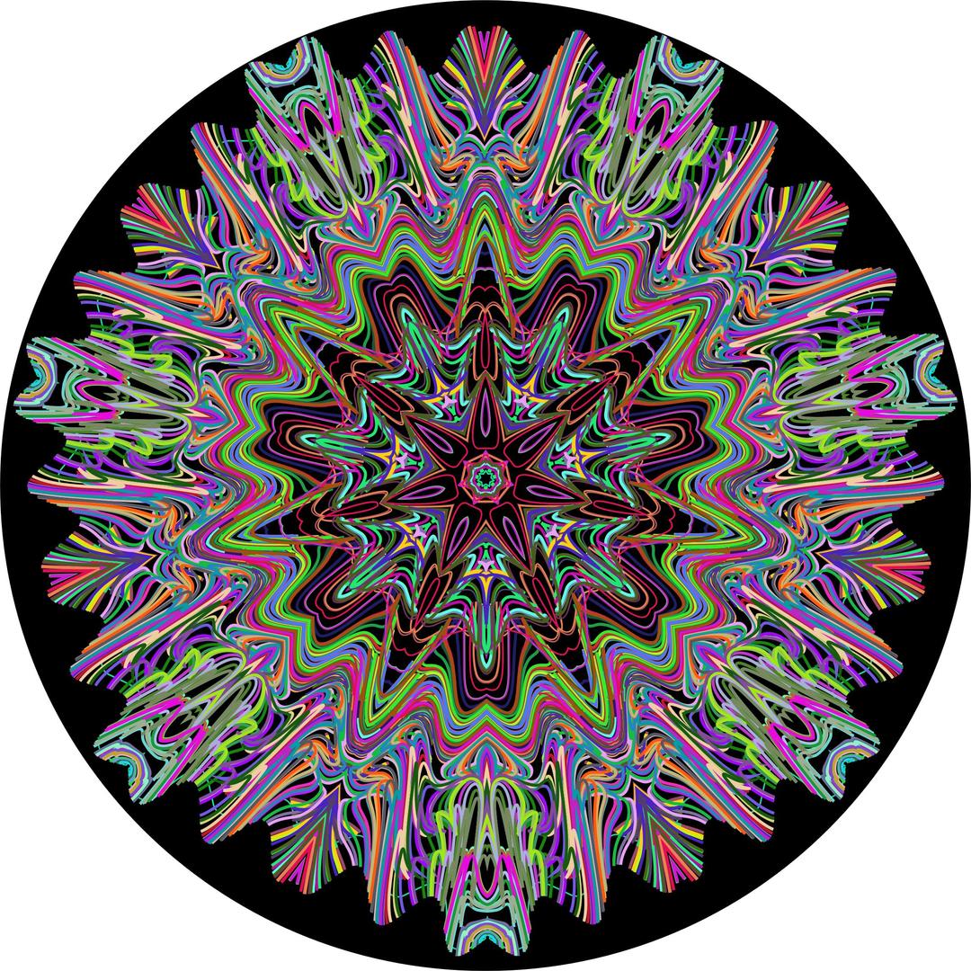 Prismatic Mandala Line Art png transparent