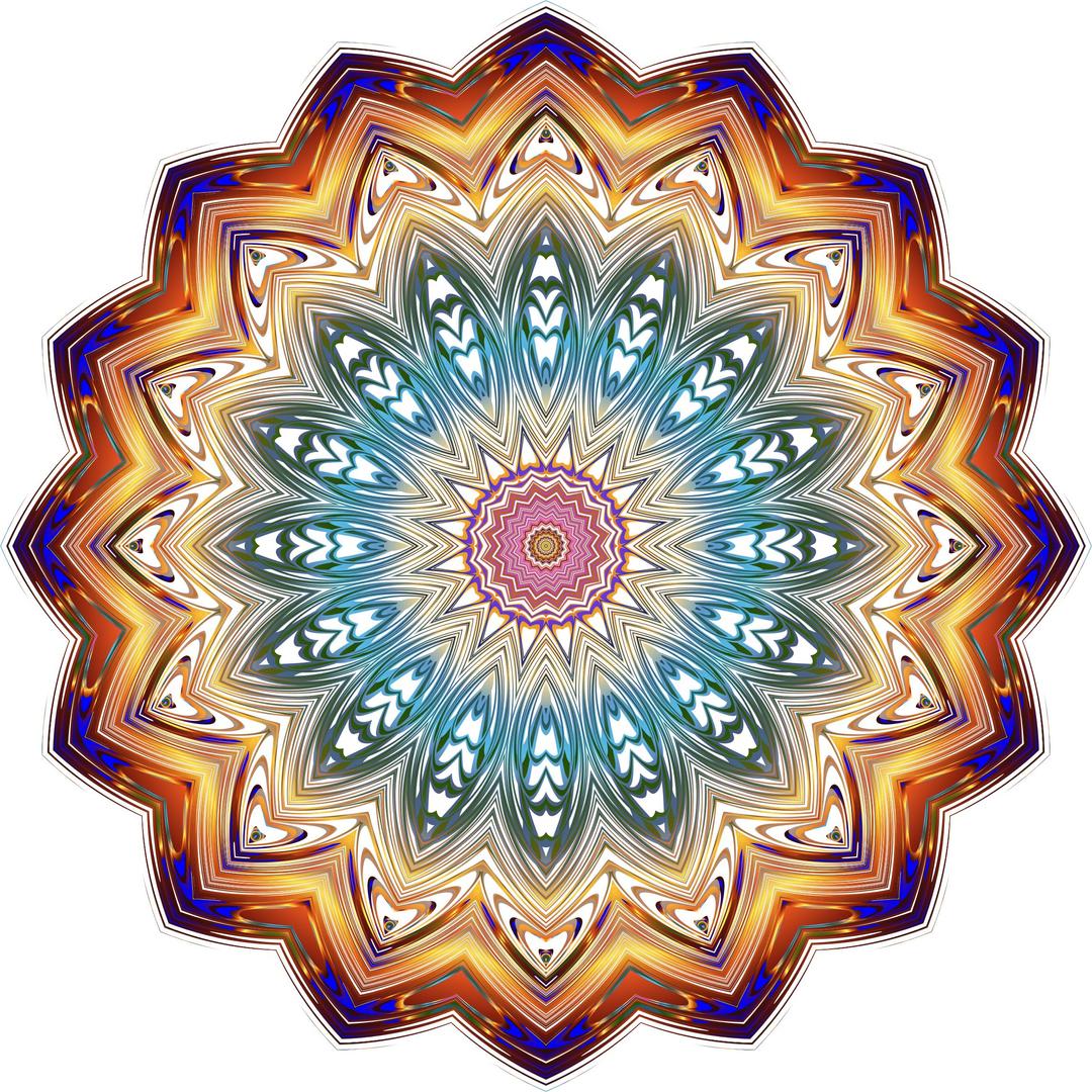 Prismatic Mandala Line Art 10 No Background png transparent