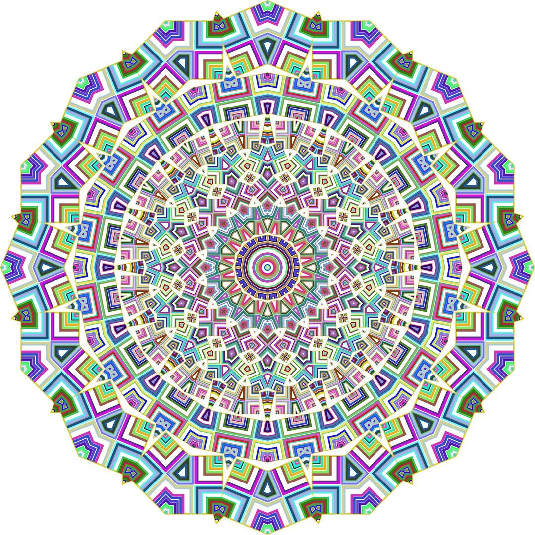 Prismatic Mandala Line Art 3 No Background png transparent