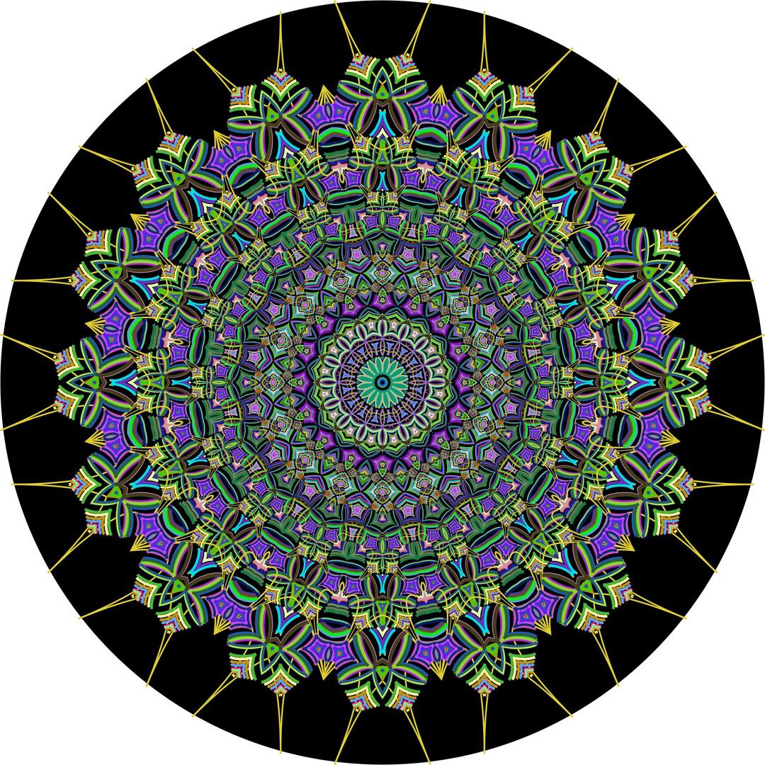Prismatic Mandala Line Art 4 png transparent