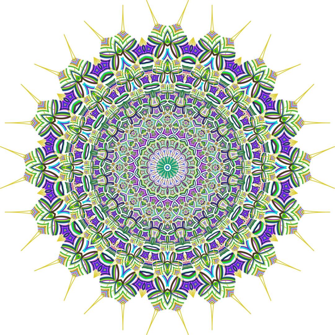 Prismatic Mandala Line Art 4 No Background png transparent