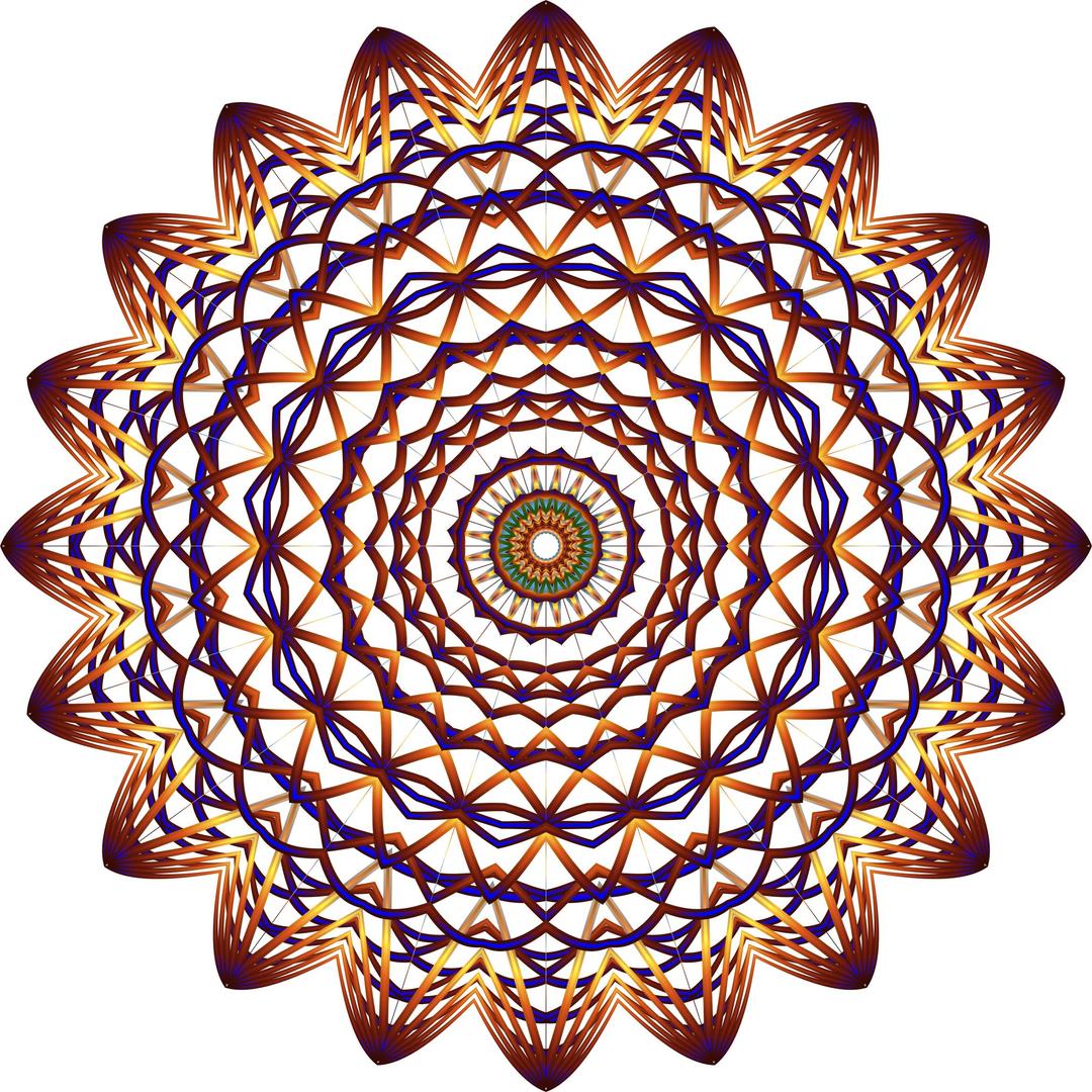 Prismatic Mandala Line Art 5 No Background png transparent