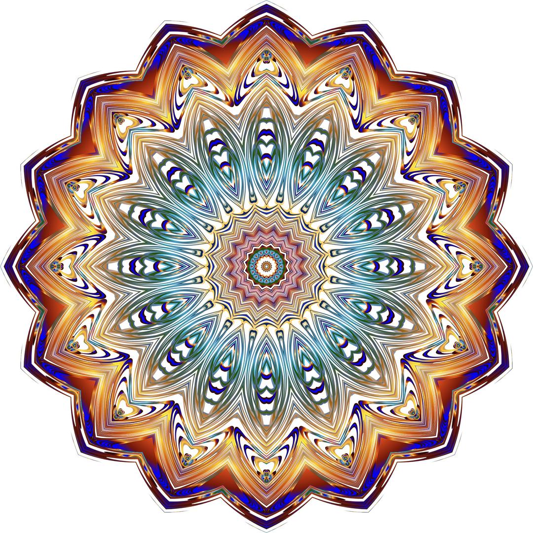 Prismatic Mandala Line Art 9 No Background png transparent