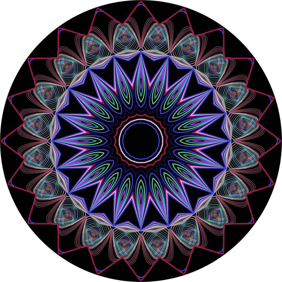 Prismatic Mandala Line Art Design 3 png transparent
