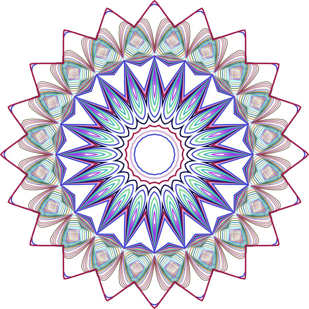 Prismatic Mandala Line Art Design 3 No Background png transparent